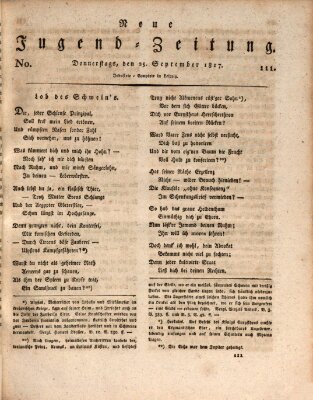 Neue Jugendzeitung (Bildungsblätter oder Zeitung für die Jugend) Donnerstag 25. September 1817