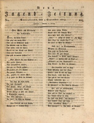 Neue Jugendzeitung (Bildungsblätter oder Zeitung für die Jugend) Samstag 4. September 1819