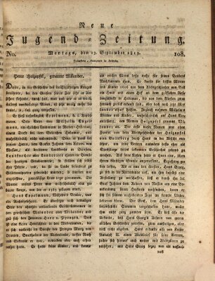 Neue Jugendzeitung (Bildungsblätter oder Zeitung für die Jugend) Montag 13. September 1819