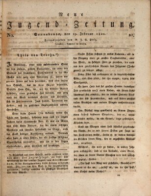 Neue Jugendzeitung (Bildungsblätter oder Zeitung für die Jugend) Samstag 19. Februar 1820