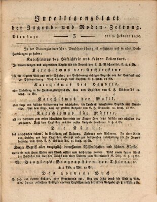 Neue Jugendzeitung (Bildungsblätter oder Zeitung für die Jugend) Dienstag 8. Februar 1820