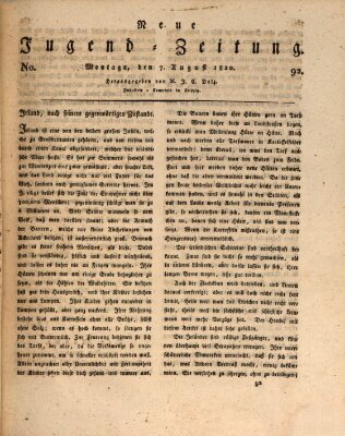 Neue Jugendzeitung (Bildungsblätter oder Zeitung für die Jugend) Montag 7. August 1820