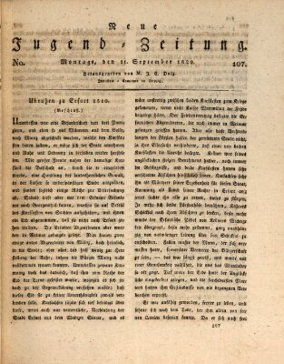 Neue Jugendzeitung (Bildungsblätter oder Zeitung für die Jugend) Montag 11. September 1820