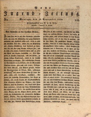 Neue Jugendzeitung (Bildungsblätter oder Zeitung für die Jugend) Montag 18. September 1820