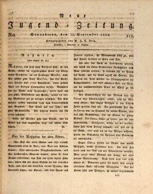 Neue Jugendzeitung (Bildungsblätter oder Zeitung für die Jugend) Samstag 23. September 1820