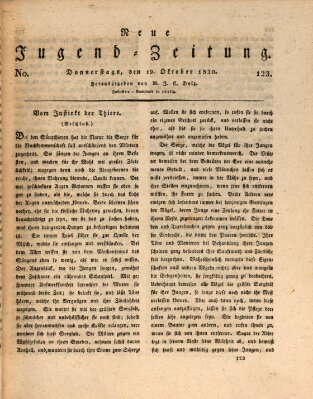 Neue Jugendzeitung (Bildungsblätter oder Zeitung für die Jugend) Donnerstag 19. Oktober 1820