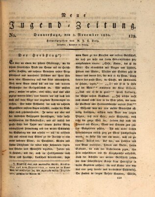 Neue Jugendzeitung (Bildungsblätter oder Zeitung für die Jugend) Donnerstag 2. November 1820