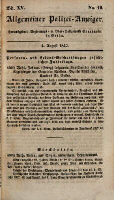 Allgemeiner Polizei-Anzeiger Donnerstag 4. August 1842