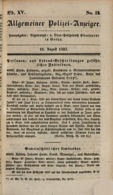 Allgemeiner Polizei-Anzeiger Donnerstag 11. August 1842