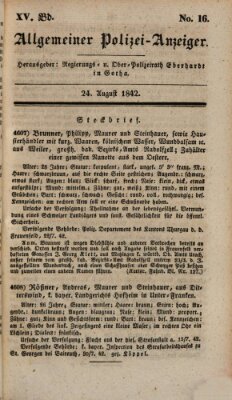 Allgemeiner Polizei-Anzeiger Mittwoch 24. August 1842