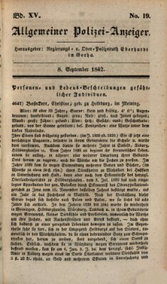 Allgemeiner Polizei-Anzeiger Donnerstag 8. September 1842