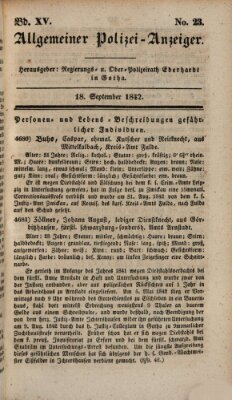 Allgemeiner Polizei-Anzeiger Sonntag 18. September 1842