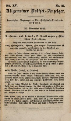 Allgemeiner Polizei-Anzeiger Dienstag 27. September 1842