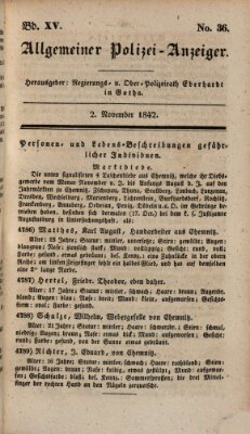 Allgemeiner Polizei-Anzeiger Mittwoch 2. November 1842