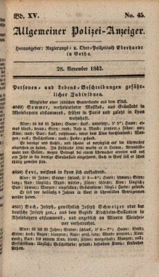 Allgemeiner Polizei-Anzeiger Montag 28. November 1842