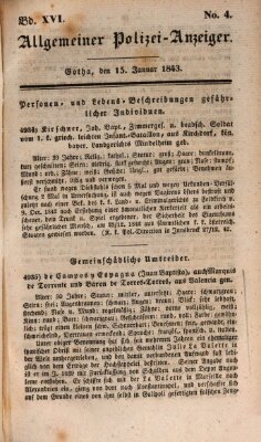 Allgemeiner Polizei-Anzeiger Sonntag 15. Januar 1843