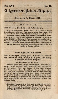 Allgemeiner Polizei-Anzeiger Samstag 4. Februar 1843