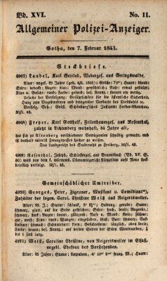 Allgemeiner Polizei-Anzeiger Dienstag 7. Februar 1843