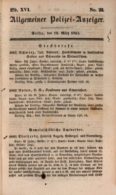 Allgemeiner Polizei-Anzeiger Sonntag 19. März 1843