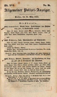 Allgemeiner Polizei-Anzeiger Freitag 31. März 1843