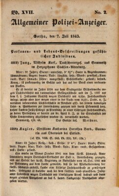 Allgemeiner Polizei-Anzeiger Freitag 7. Juli 1843