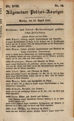 Allgemeiner Polizei-Anzeiger Samstag 12. August 1843