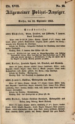 Allgemeiner Polizei-Anzeiger Samstag 16. September 1843