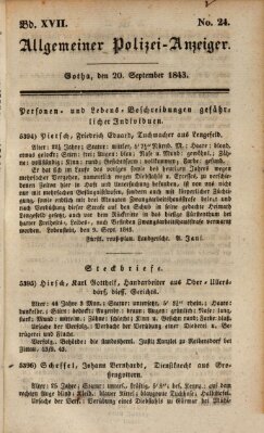 Allgemeiner Polizei-Anzeiger Mittwoch 20. September 1843