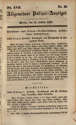 Allgemeiner Polizei-Anzeiger Donnerstag 19. Oktober 1843