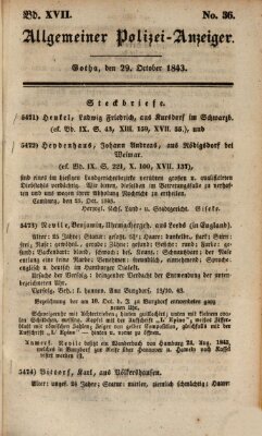 Allgemeiner Polizei-Anzeiger Sonntag 29. Oktober 1843