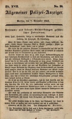 Allgemeiner Polizei-Anzeiger Dienstag 7. November 1843