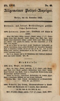 Allgemeiner Polizei-Anzeiger Dienstag 14. November 1843