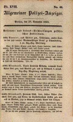 Allgemeiner Polizei-Anzeiger Montag 27. November 1843