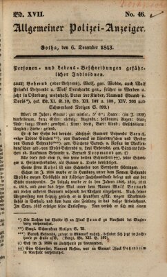 Allgemeiner Polizei-Anzeiger Mittwoch 6. Dezember 1843