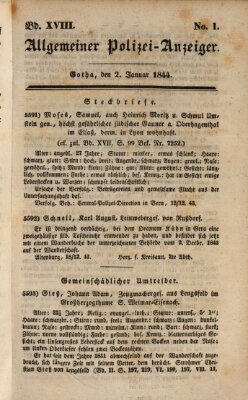 Allgemeiner Polizei-Anzeiger Dienstag 2. Januar 1844