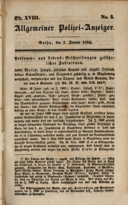 Allgemeiner Polizei-Anzeiger Freitag 5. Januar 1844