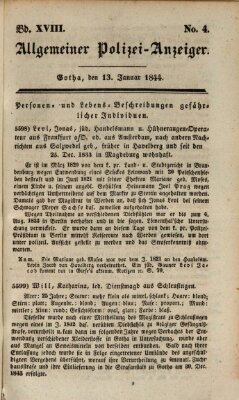 Allgemeiner Polizei-Anzeiger Samstag 13. Januar 1844