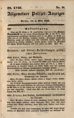 Allgemeiner Polizei-Anzeiger Dienstag 5. März 1844