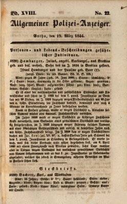 Allgemeiner Polizei-Anzeiger Dienstag 19. März 1844