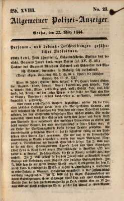 Allgemeiner Polizei-Anzeiger Freitag 22. März 1844