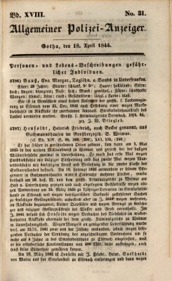 Allgemeiner Polizei-Anzeiger Donnerstag 18. April 1844