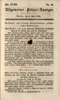 Allgemeiner Polizei-Anzeiger Mittwoch 5. Juni 1844