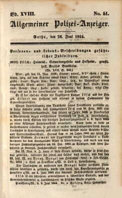 Allgemeiner Polizei-Anzeiger Mittwoch 26. Juni 1844