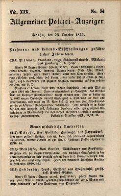 Allgemeiner Polizei-Anzeiger Freitag 25. Oktober 1844