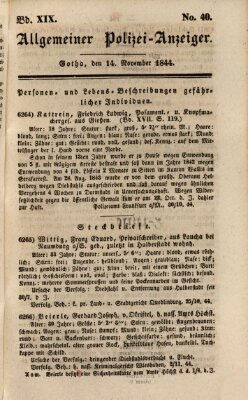 Allgemeiner Polizei-Anzeiger Donnerstag 14. November 1844