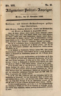 Allgemeiner Polizei-Anzeiger Sonntag 17. November 1844