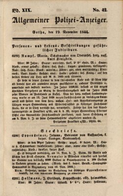 Allgemeiner Polizei-Anzeiger Dienstag 19. November 1844