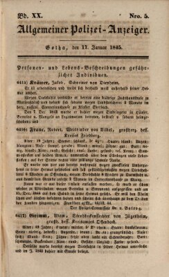 Allgemeiner Polizei-Anzeiger Freitag 17. Januar 1845