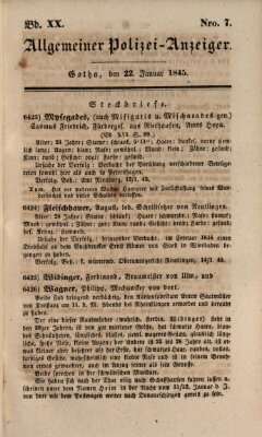 Allgemeiner Polizei-Anzeiger Mittwoch 22. Januar 1845