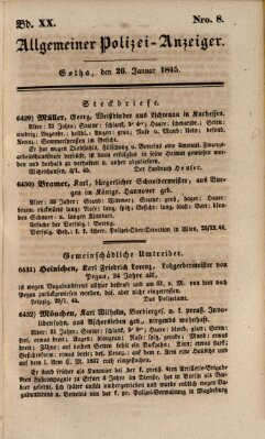 Allgemeiner Polizei-Anzeiger Sonntag 26. Januar 1845